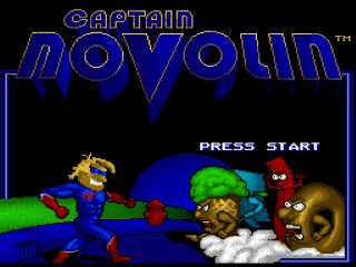 Captain Novolin title screen for Super Nintendo